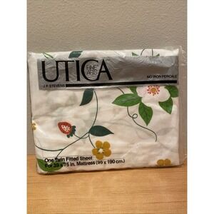 Vintage J P Stevens Utica Strawberry II Twin‎ Fitted Sheet 1976 New In Plastic